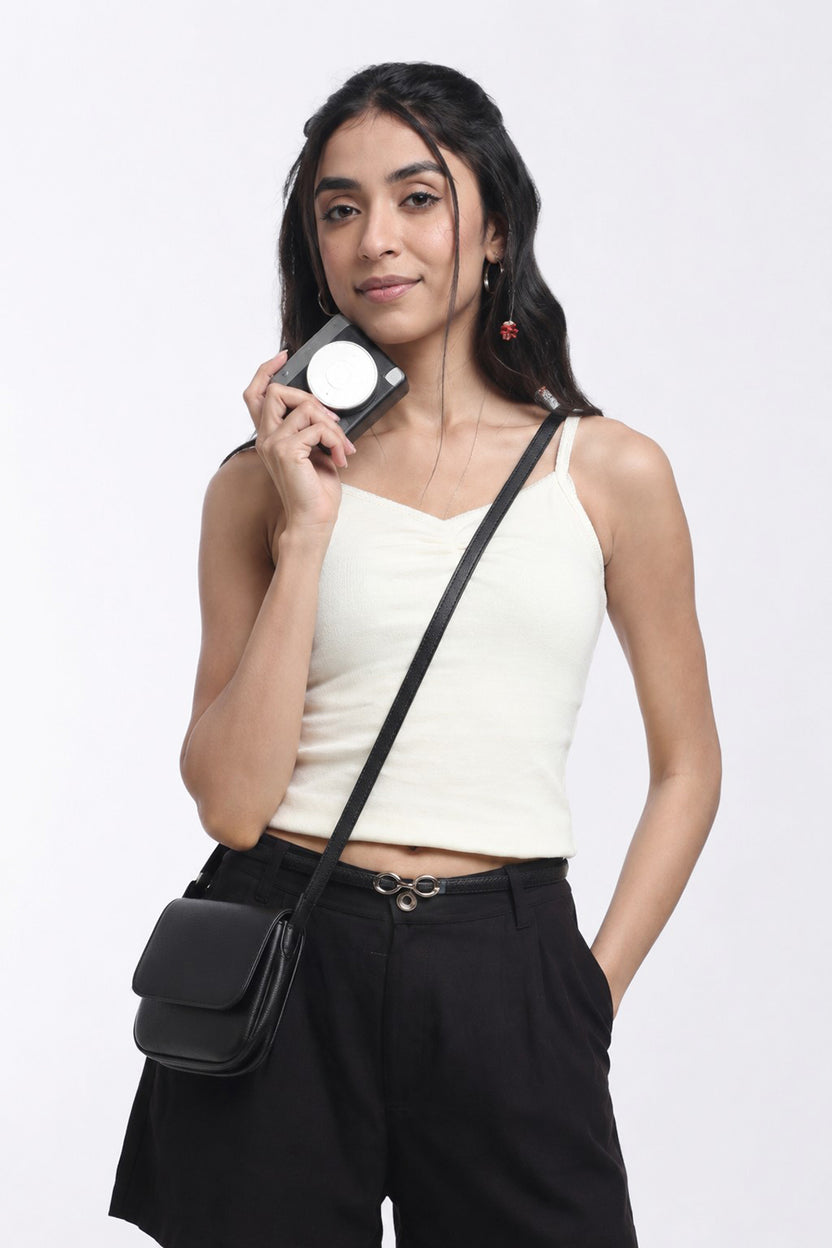 Yellow Regular Fit Sleeveless Top For Women - Image 1