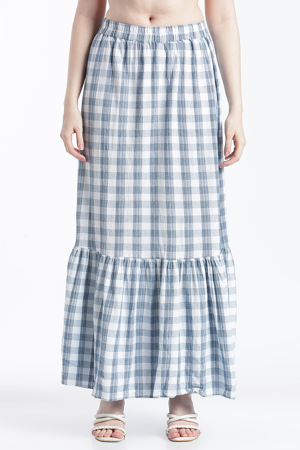 Blue Ruffle Regular Fit Co-Ord Set for Women - Image 4