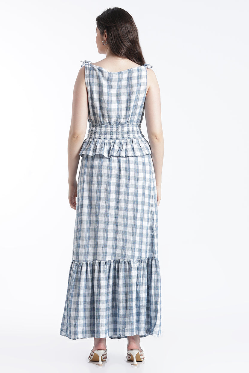 Blue Ruffle Regular Fit Co-Ord Set for Women - Image 5