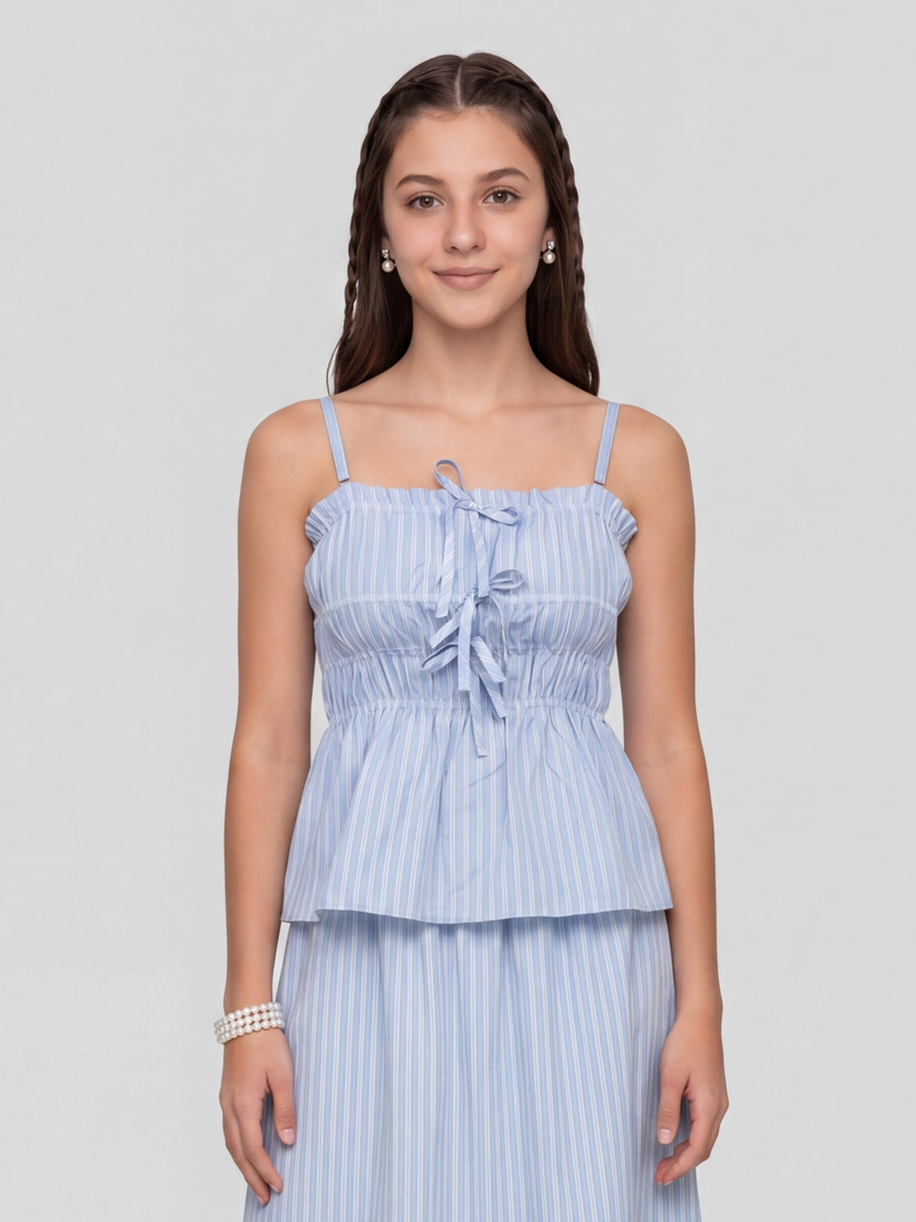 Light Blue Regular Fit Co-ord Set For Women - Image 4