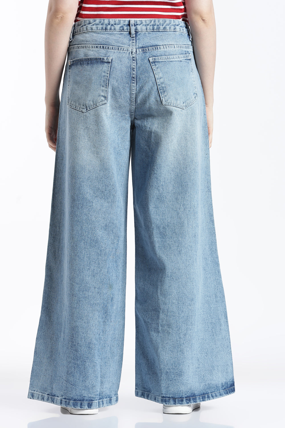 Light Blue Wide Leg Fit Jeans With 4 Pocket for Women - Image 5