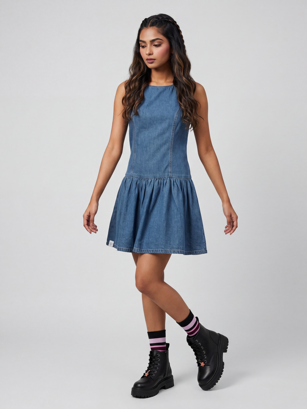 Blue Regular Fit Denim Dress for Women - Image 2