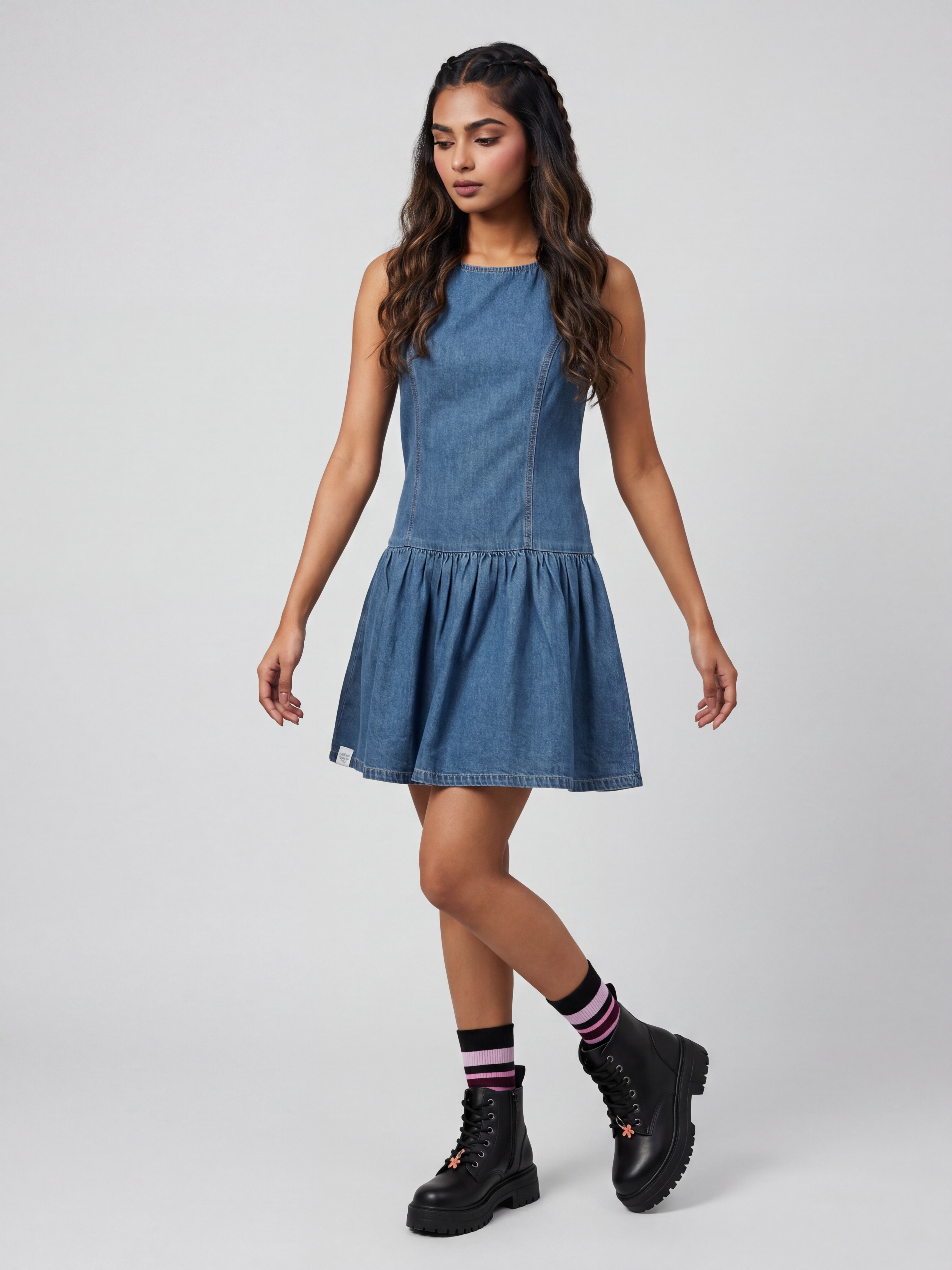 Blue Regular Fit Denim Dress for Women - Image 2