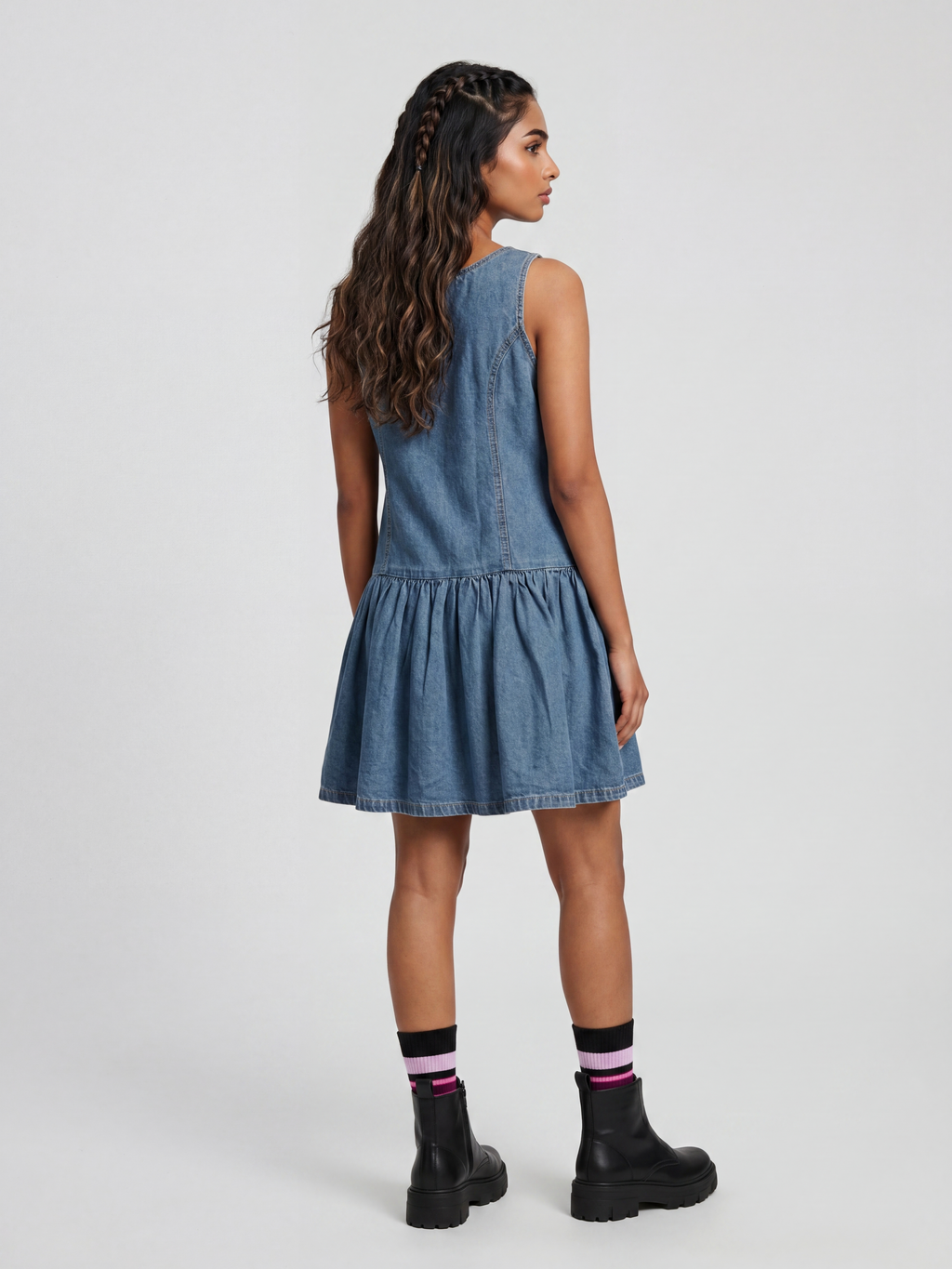 Blue Regular Fit Denim Dress for Women - Image 5