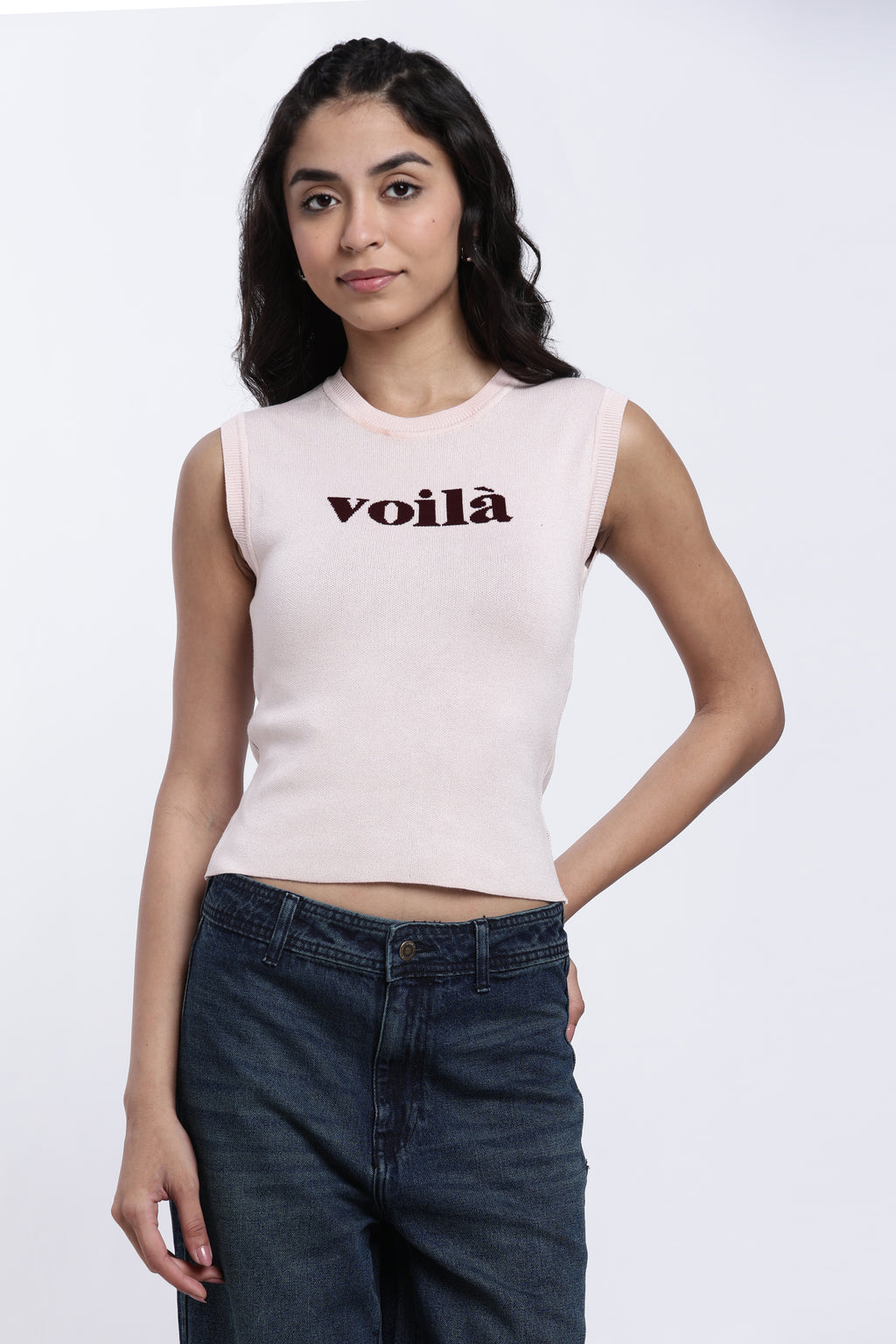 Peach Typographic Regular Fit Top for Women - Image 2