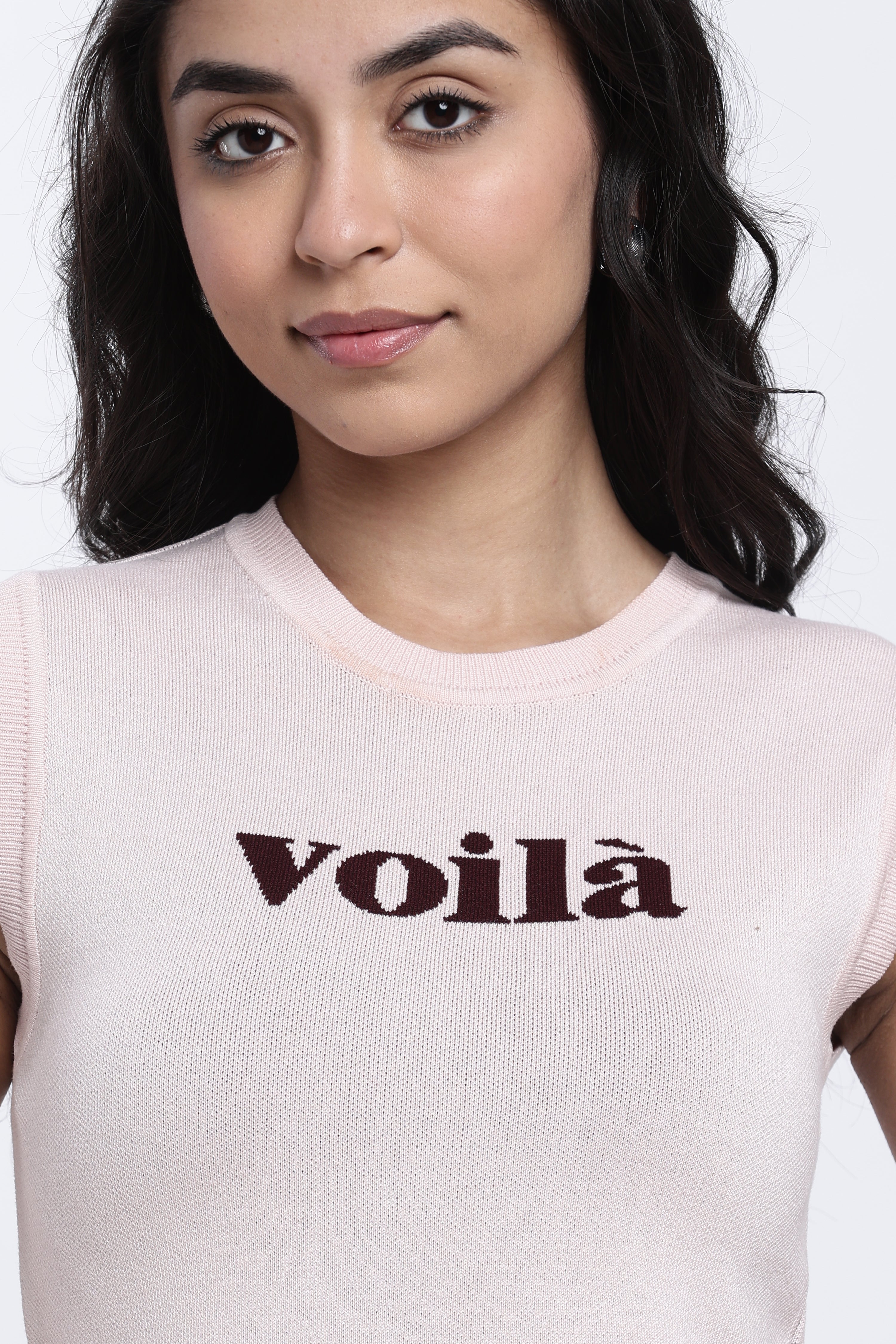 Peach Typographic Regular Fit Top for Women - Image 3