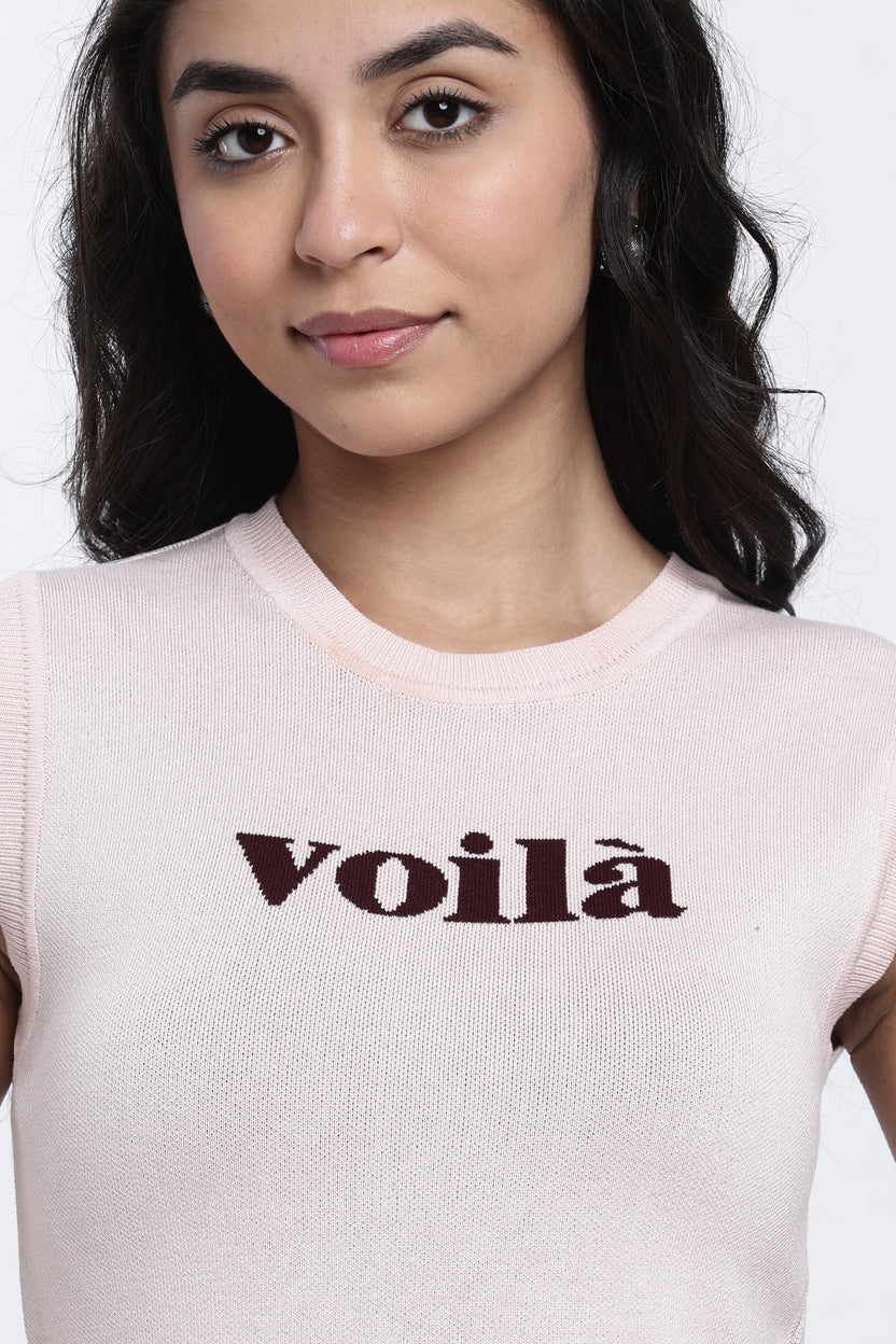 Peach Typographic Regular Fit Top for Women - Image 7