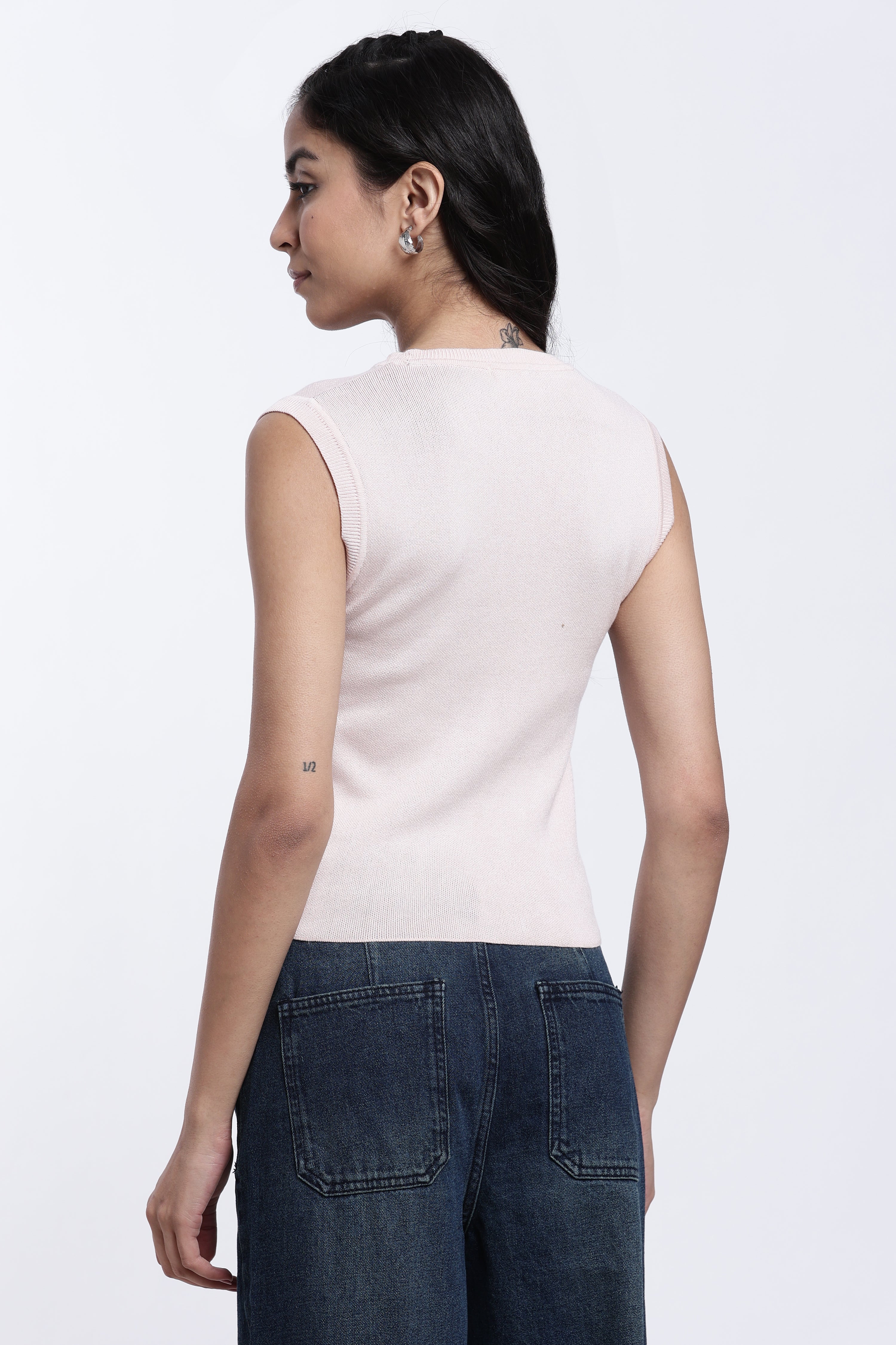 Peach Typographic Regular Fit Top for Women - Image 5