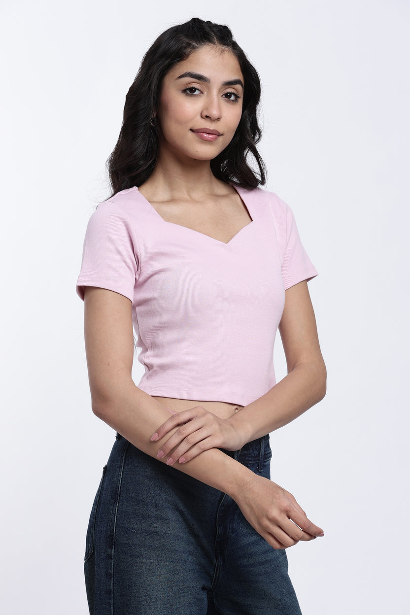 Pink Regular Fit Crop Top for Women - Image 4
