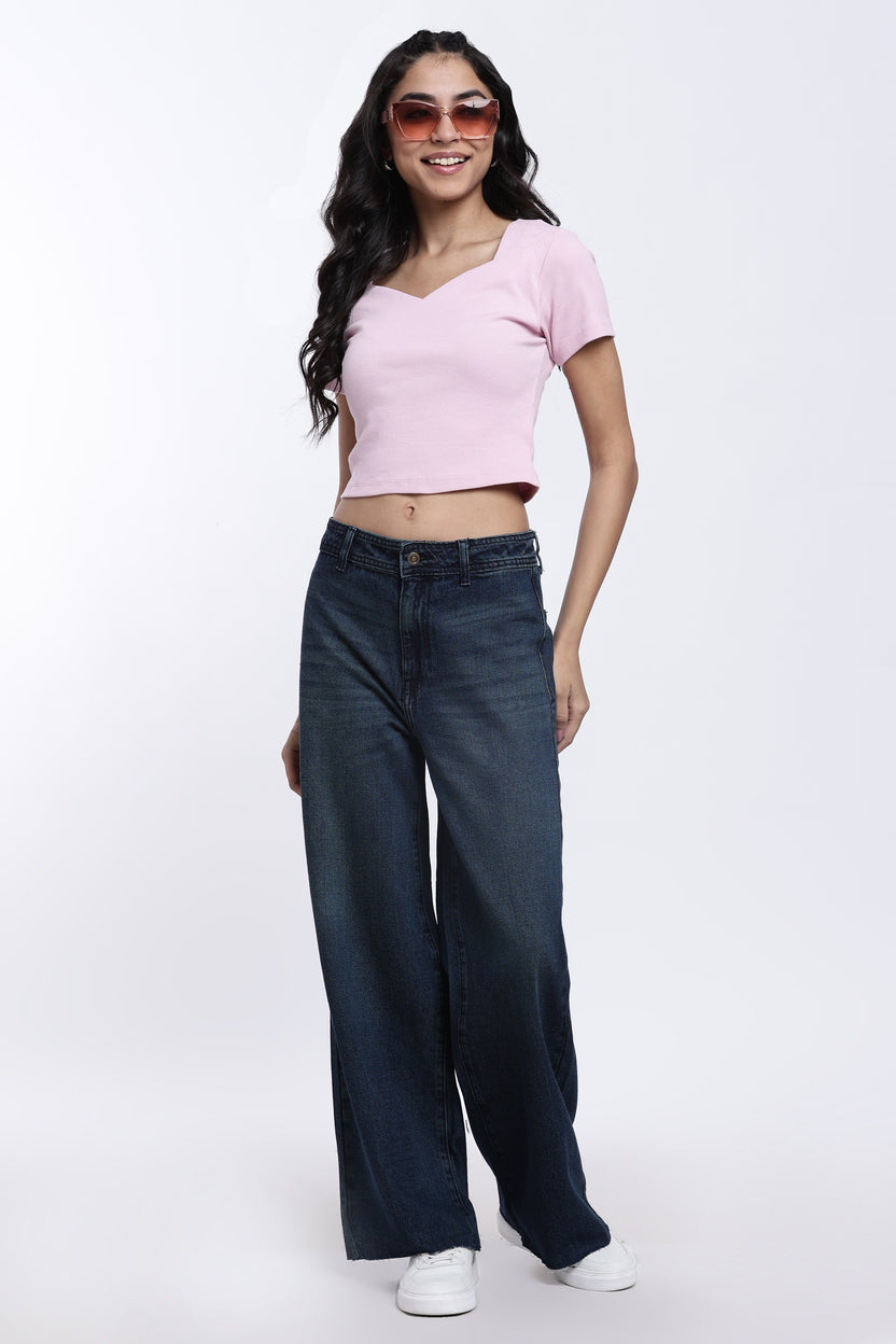 Pink Regular Fit Crop Top for Women - Image 6
