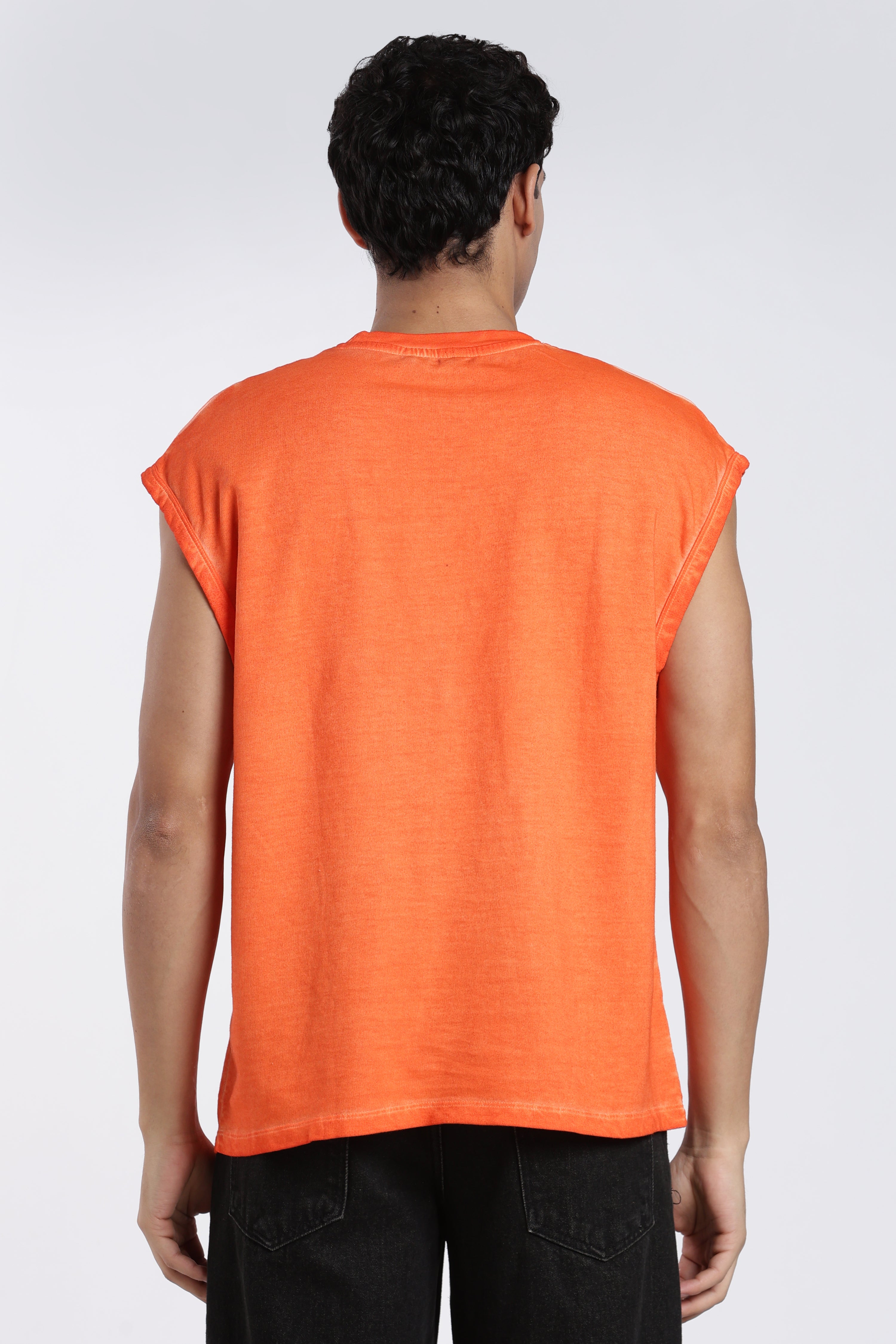 Orange Printed Oversized Fit T-Shirt for Men - Image 5