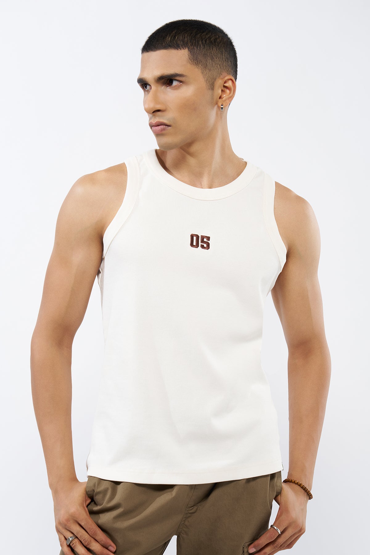 White Solid Regular Fit T-Shirt for Men - Image 3