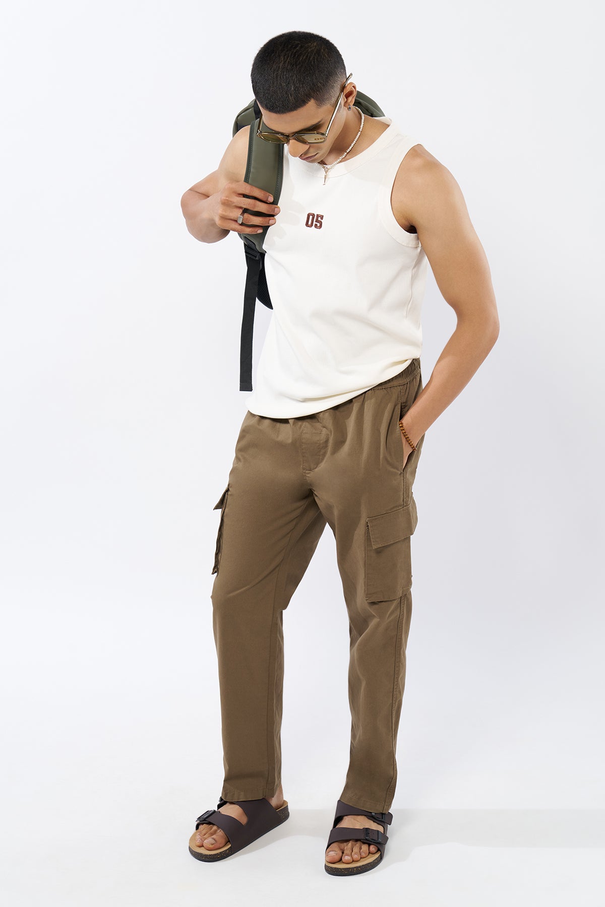 White Solid Regular Fit T-Shirt for Men - Image 6