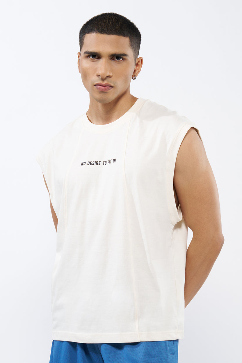 Off White Printed Regular Fit T-Shirt for Men - Image 4