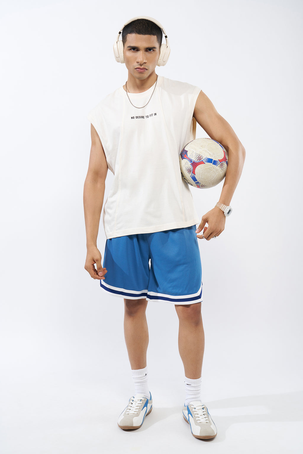Off White Printed Regular Fit T-Shirt for Men - Image 6