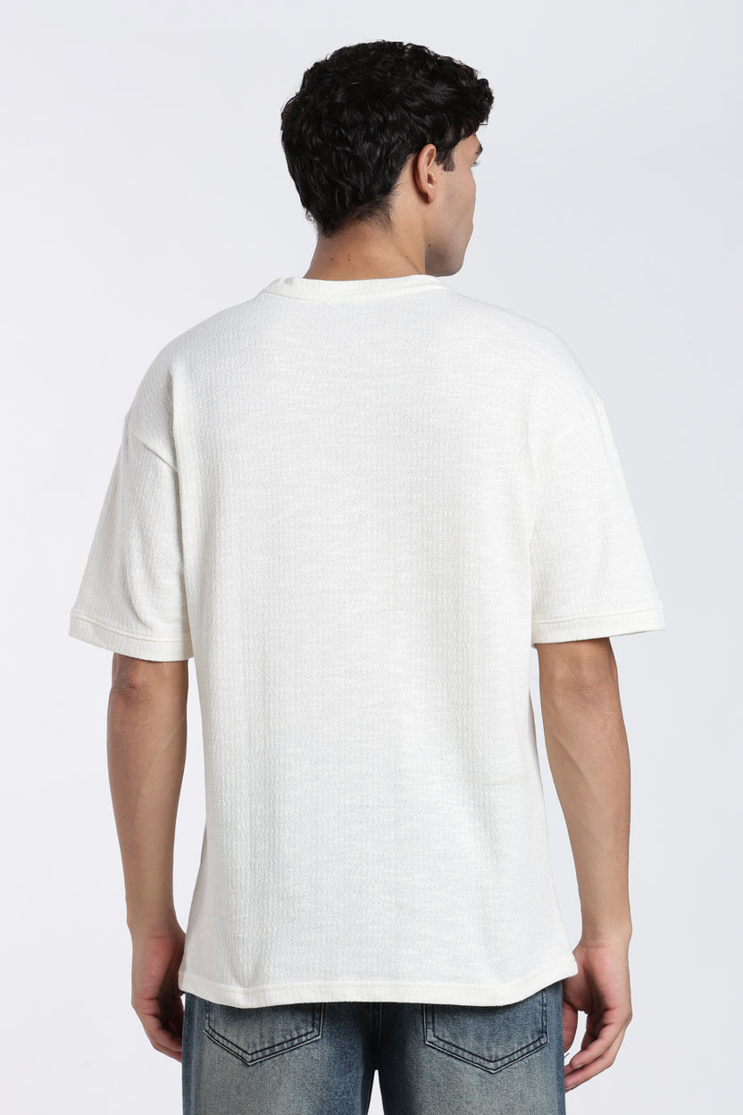 Off White Graphic Oversized Fit T-Shirt for Men - Image 5