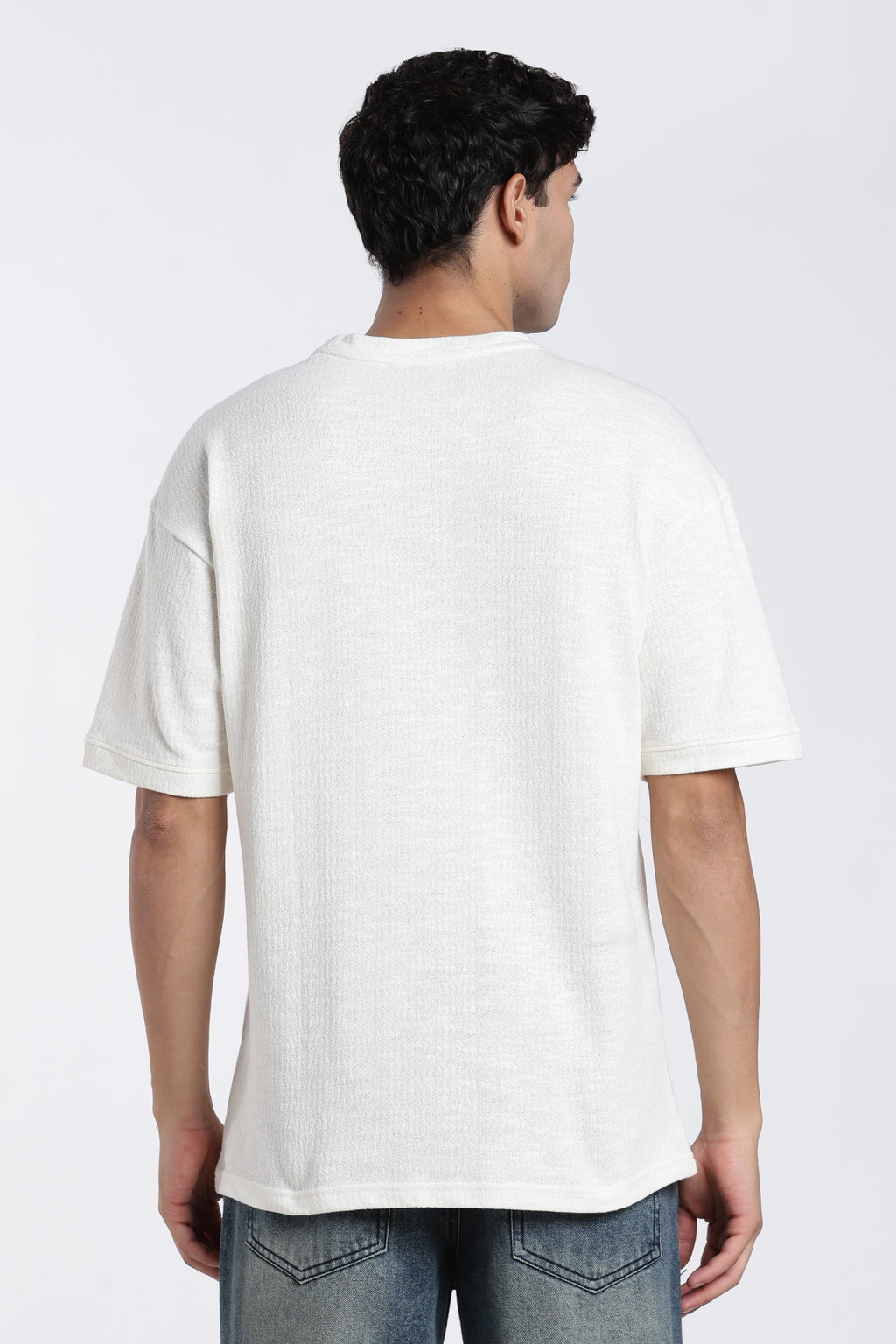 Off White Graphic Oversized Fit T-Shirt for Men - Image 5