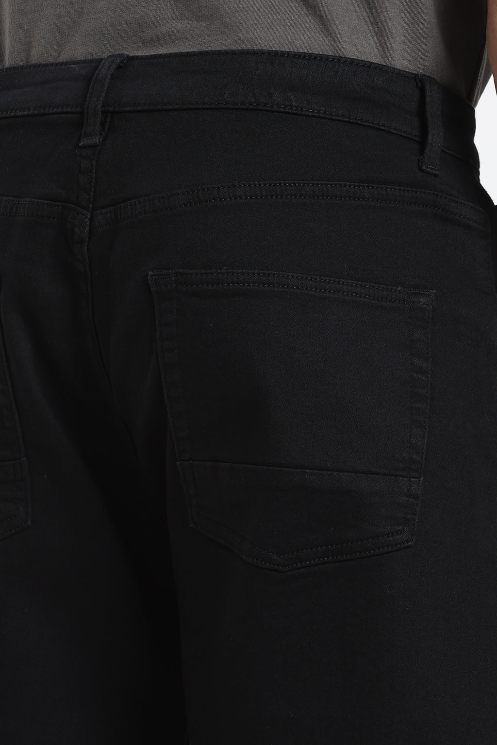 Black Regular Fit Shorts With 5 Pocket - Image 3