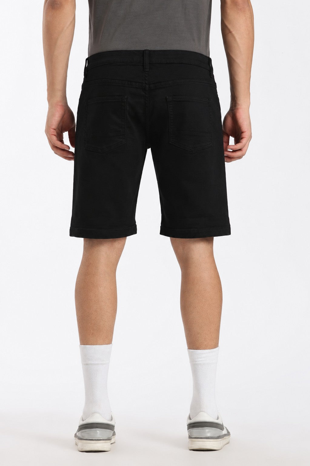 Black Regular Fit Shorts With 5 Pocket - Image 5