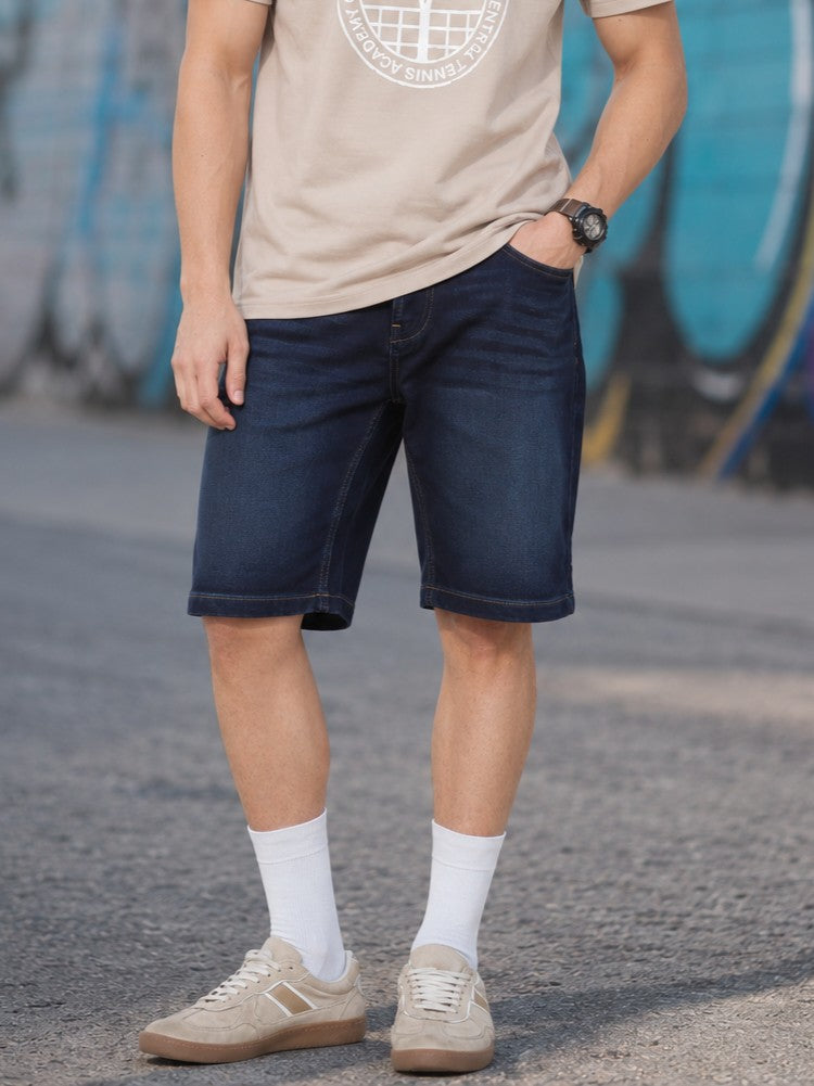 Navy Regular Fit Shorts With 5 Pocket - Image 1