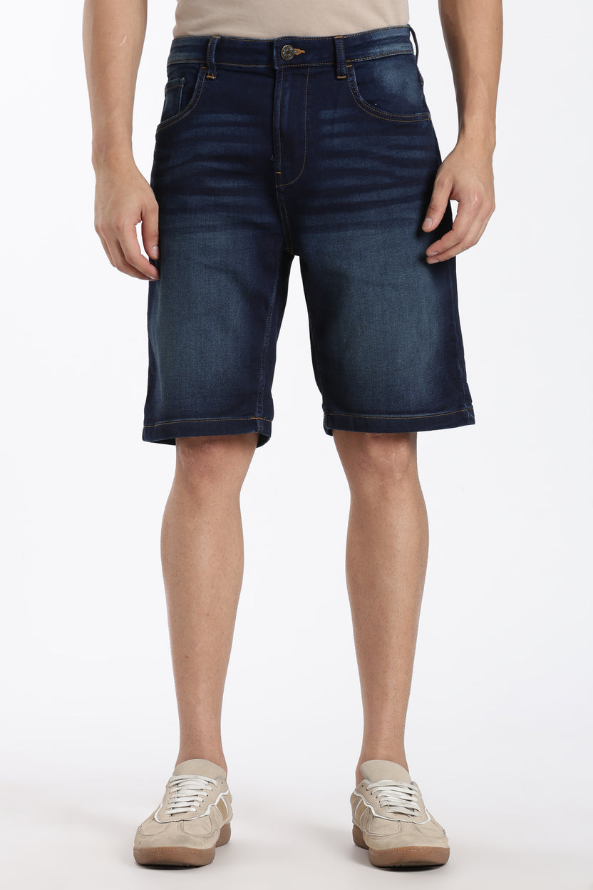 Navy Regular Fit Shorts With 5 Pocket - Image 2