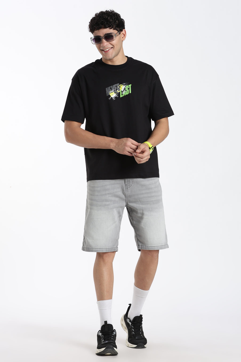 Grey Solid Regular Fit Shorts for Men - Image 6
