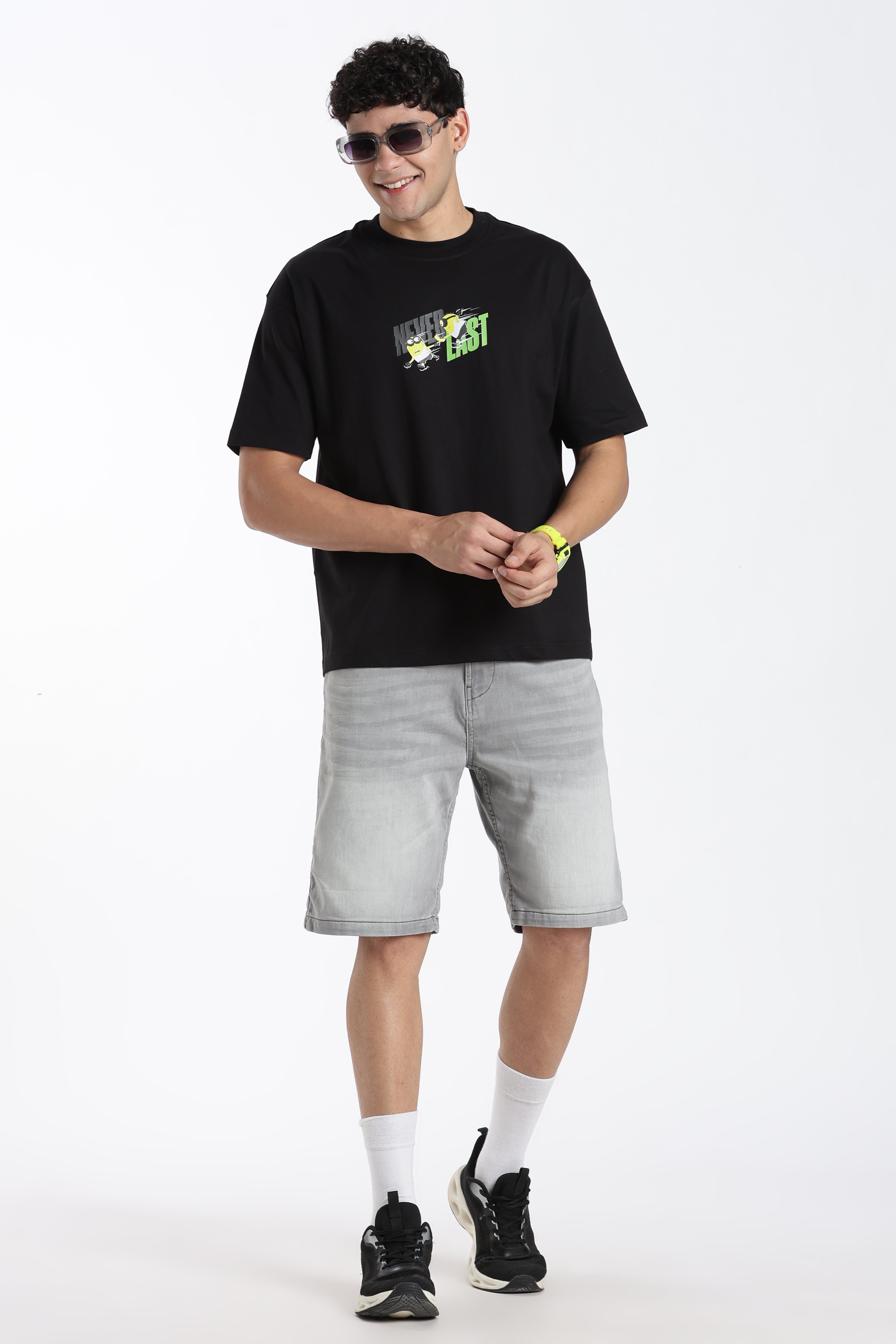 Grey Solid Regular Fit Shorts for Men - Image 6