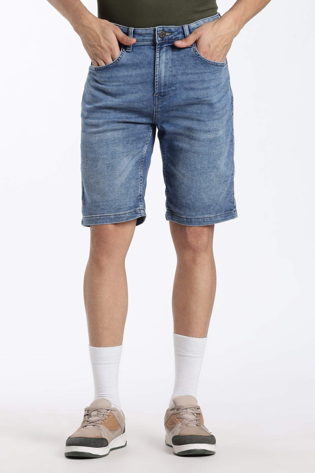 Blue Regular Fit Shorts With 5 Pocket - Image 2