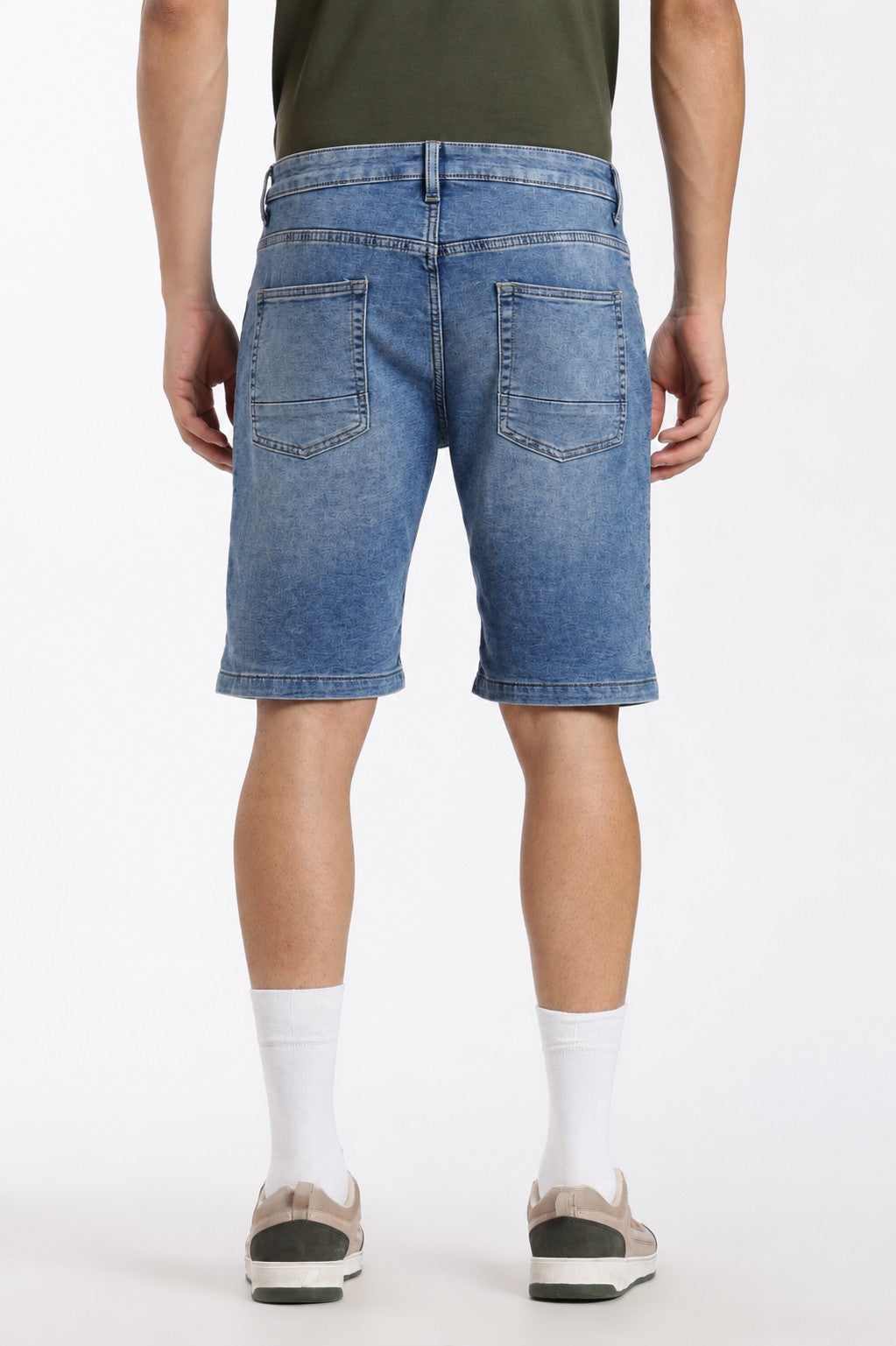 Blue Regular Fit Shorts With 5 Pocket - Image 5
