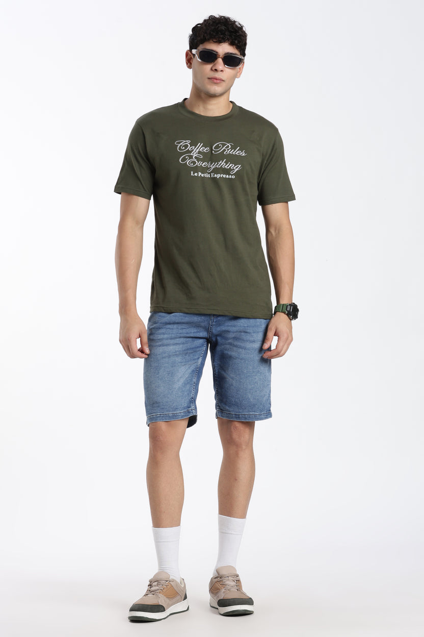 Blue Regular Fit Shorts With 5 Pocket - Image 6