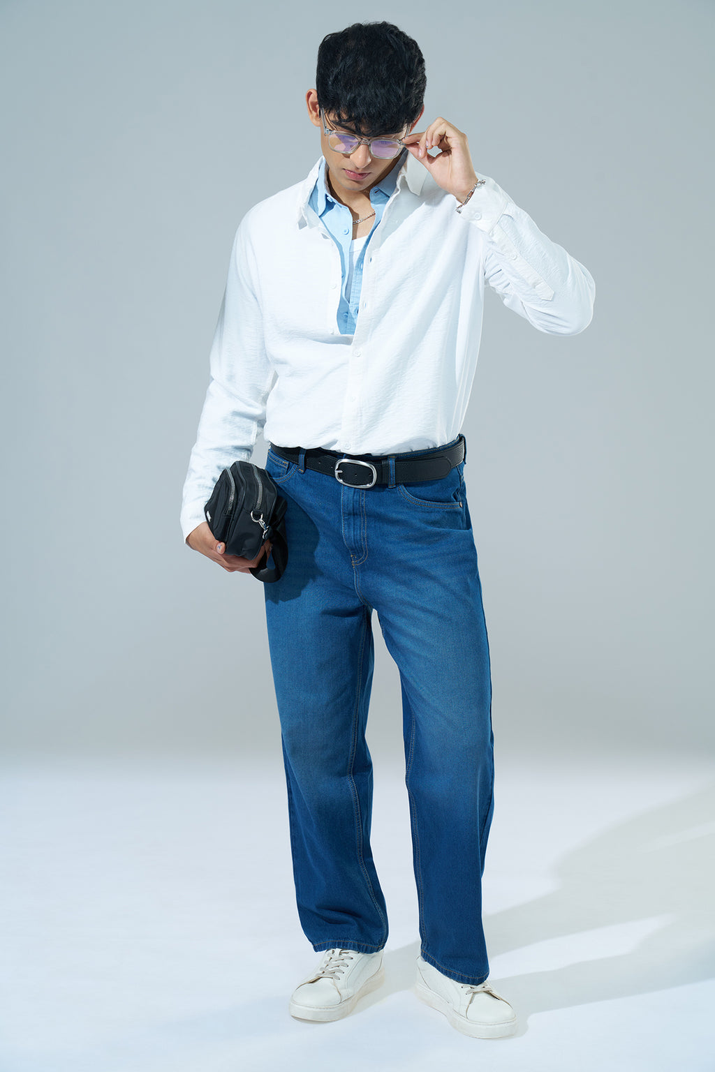 White Printed Regular Fit Casual Shirt for Men - Image 6