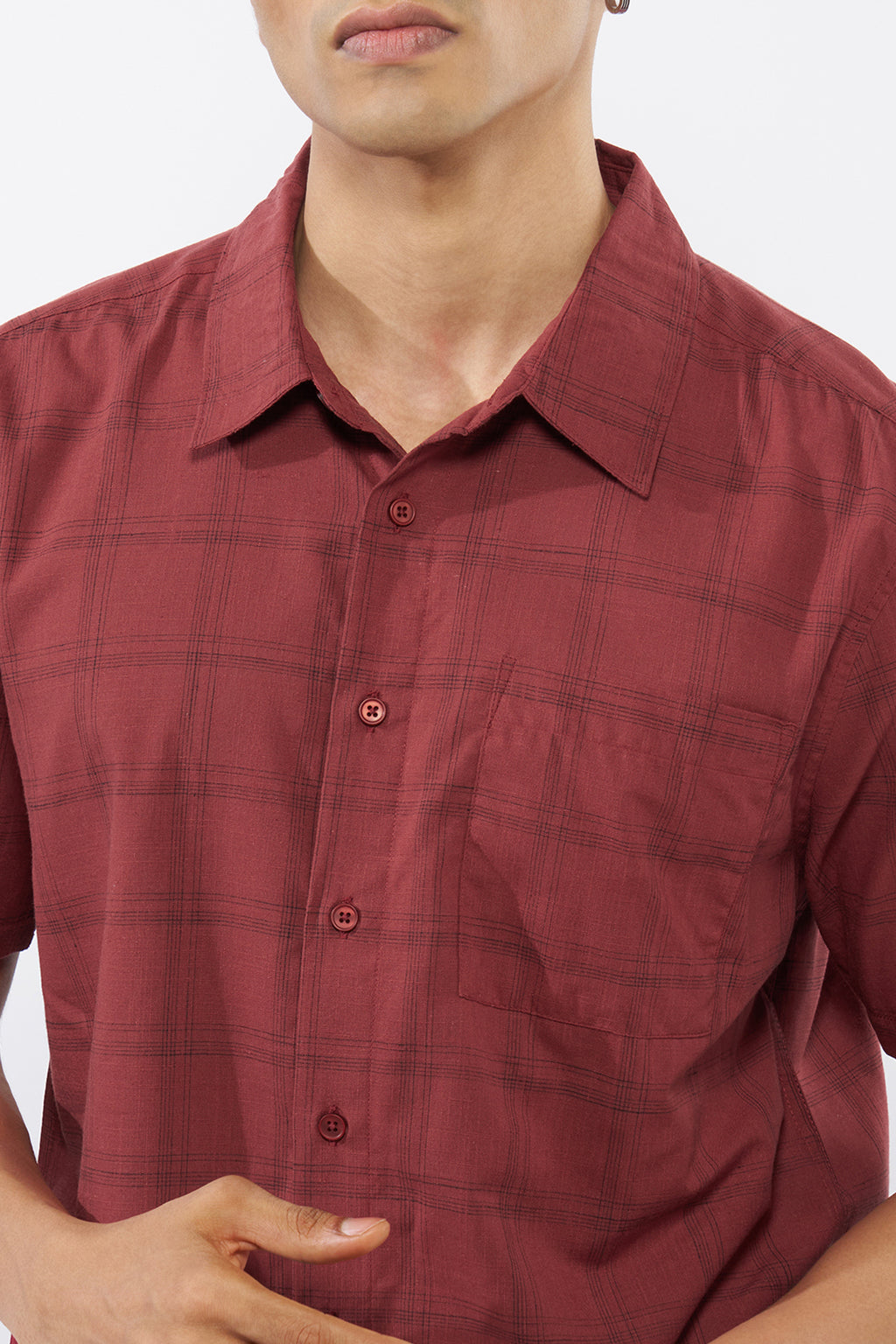 Red Graphic Printed Regular Fit Shirt for Men - Image 7