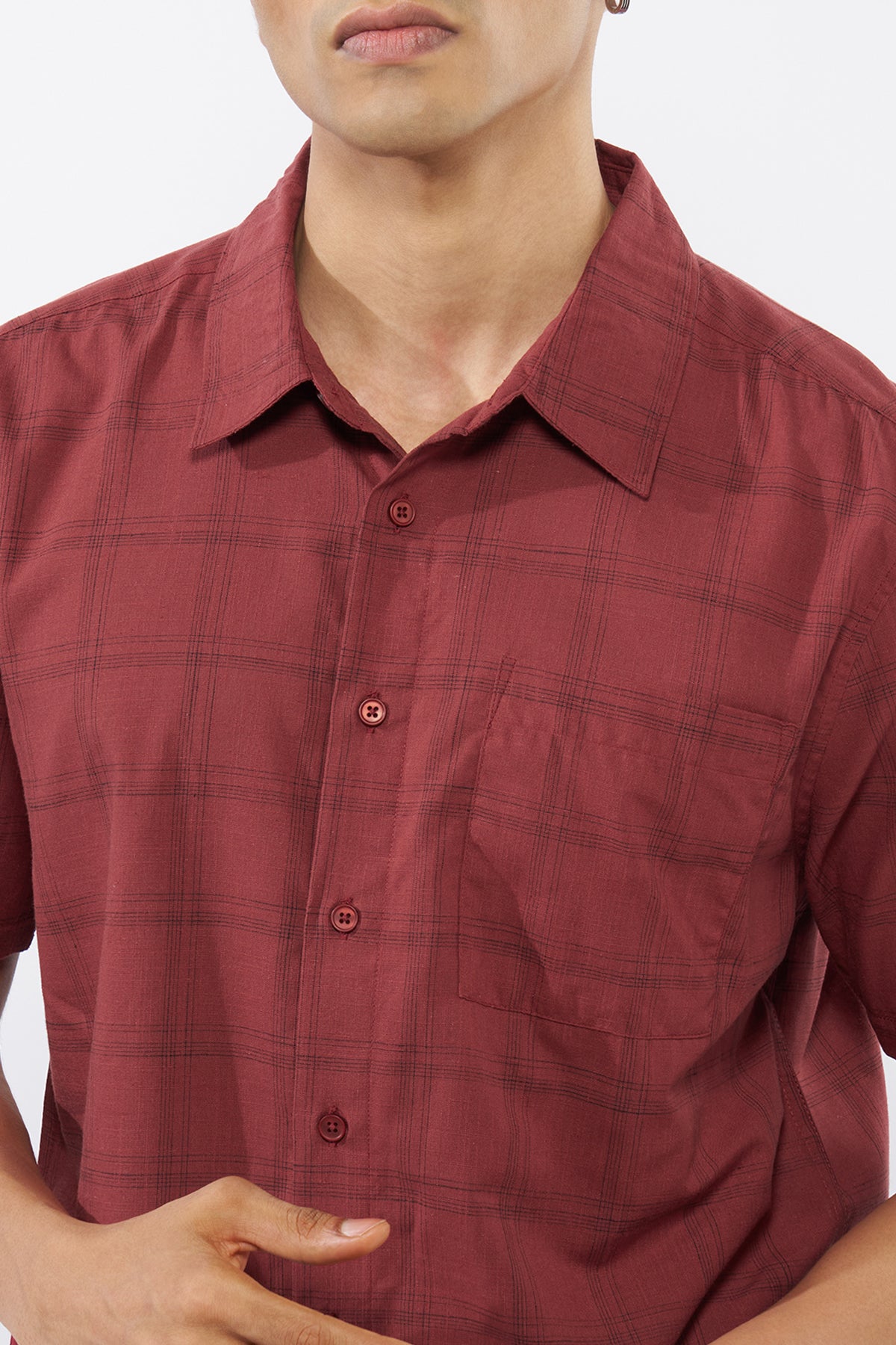 Red Graphic Printed Regular Fit Shirt for Men - Image 3
