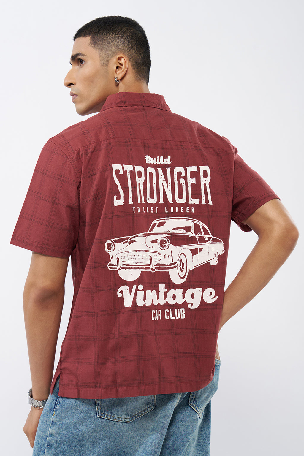 Red Graphic Printed Regular Fit Shirt for Men - Image 5