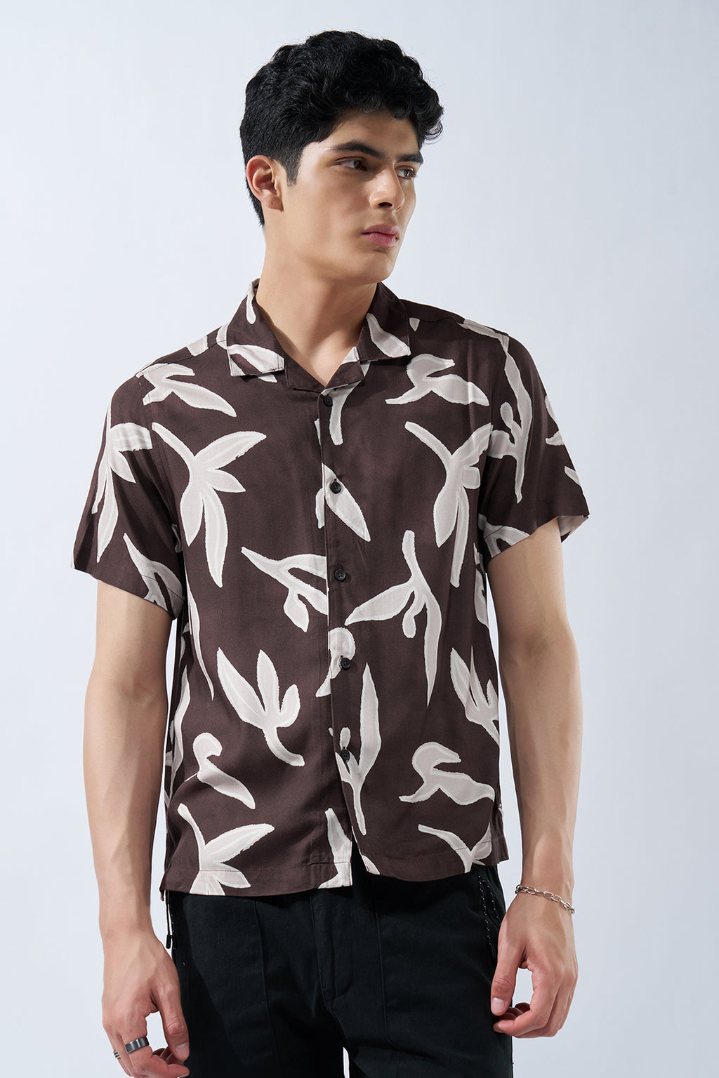Brown Bold Printed Shirt For Men - Image 2