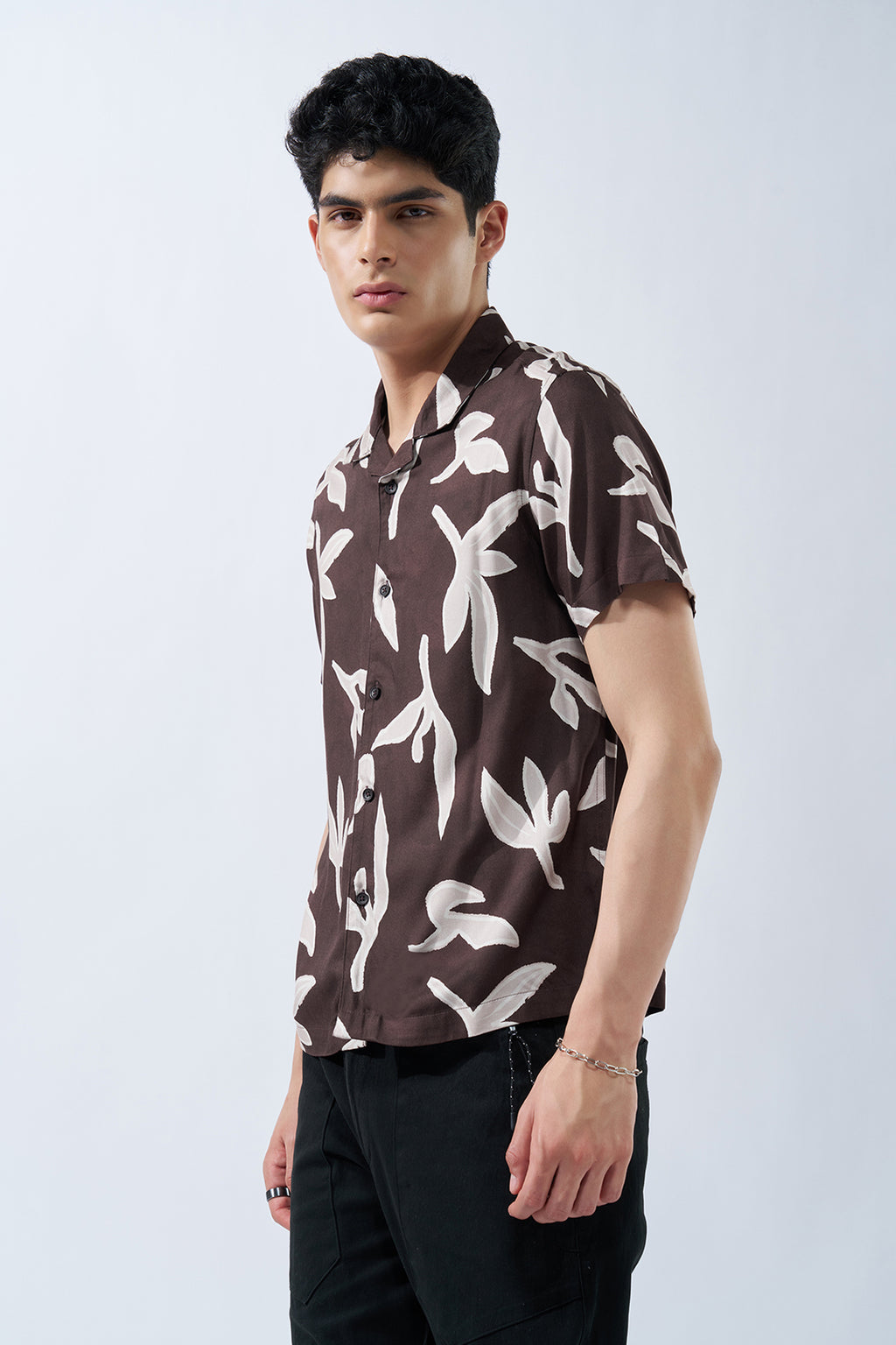 Brown Bold Printed Shirt For Men - Image 4