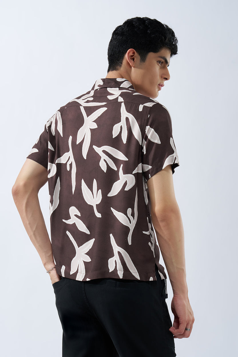 Brown Bold Printed Shirt For Men - Image 5