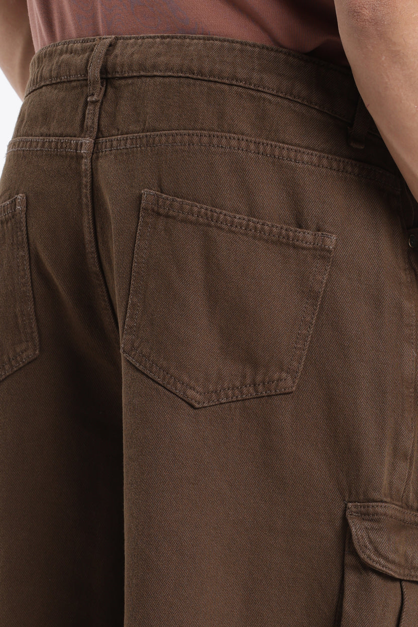 Brown Solid Regular Fit Shorts - Image 3