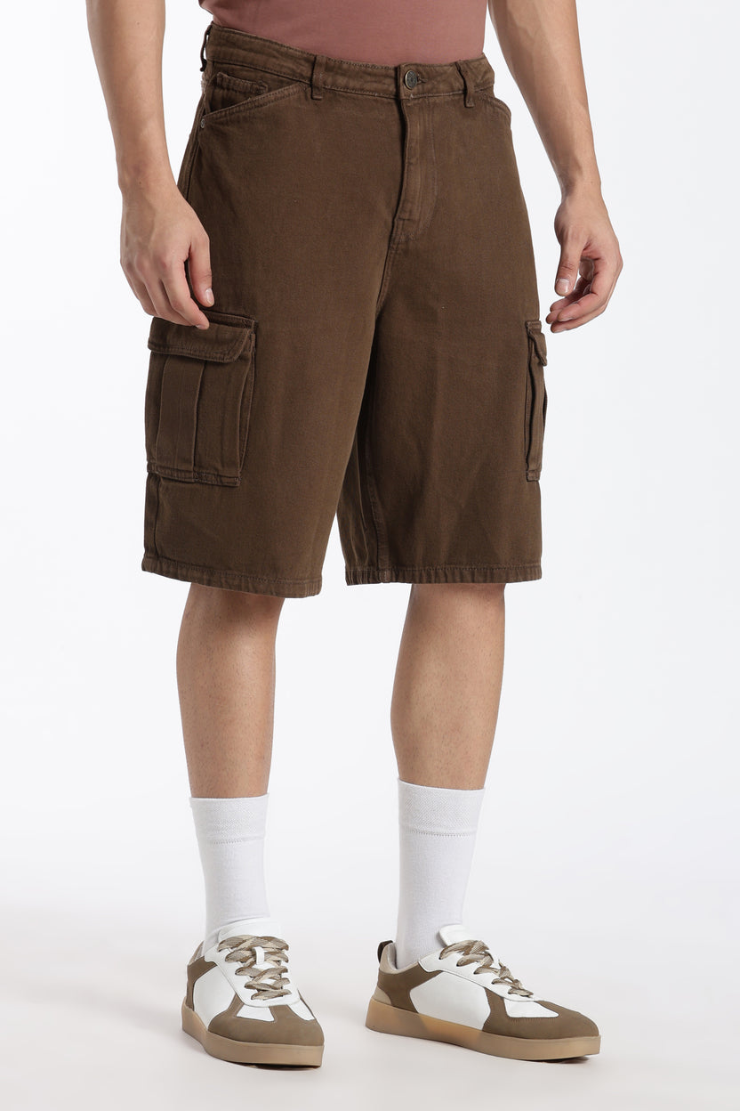 Brown Solid Regular Fit Shorts - Image 4