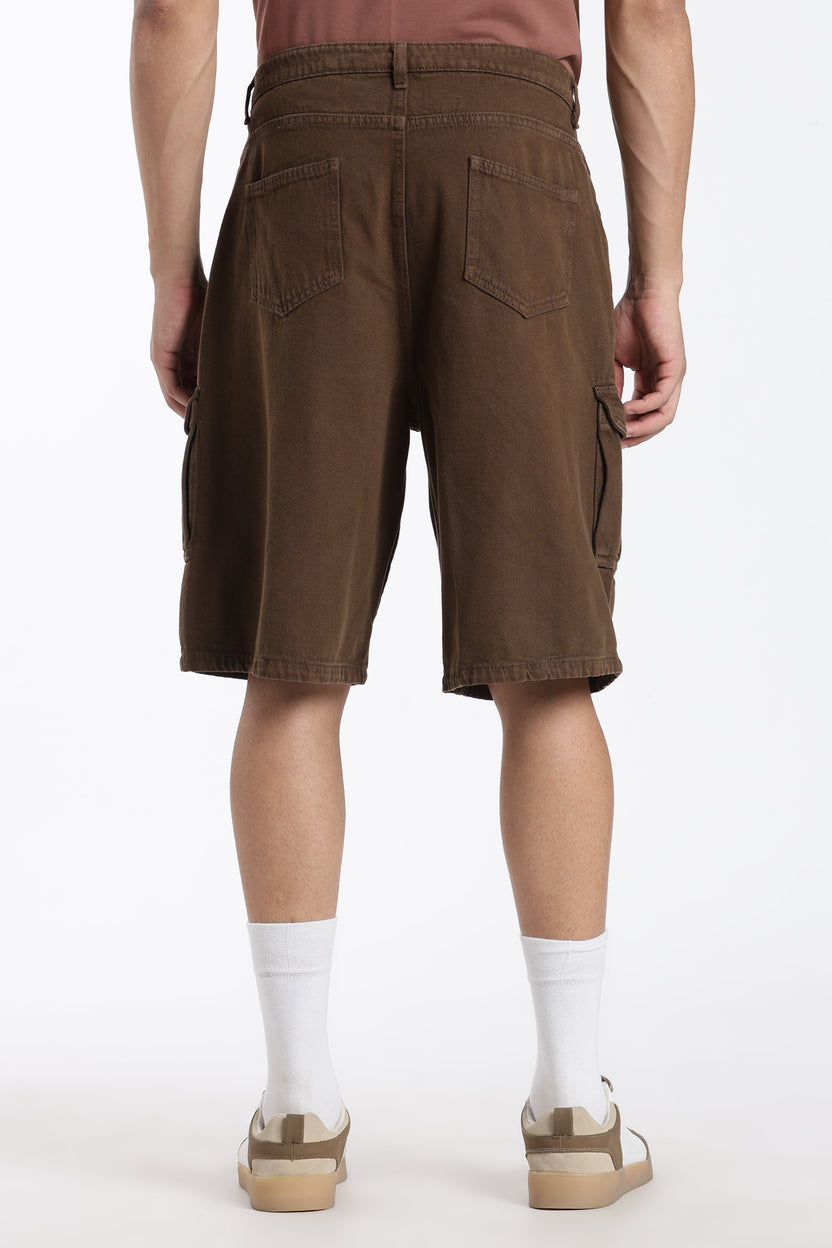 Brown Solid Regular Fit Shorts - Image 5