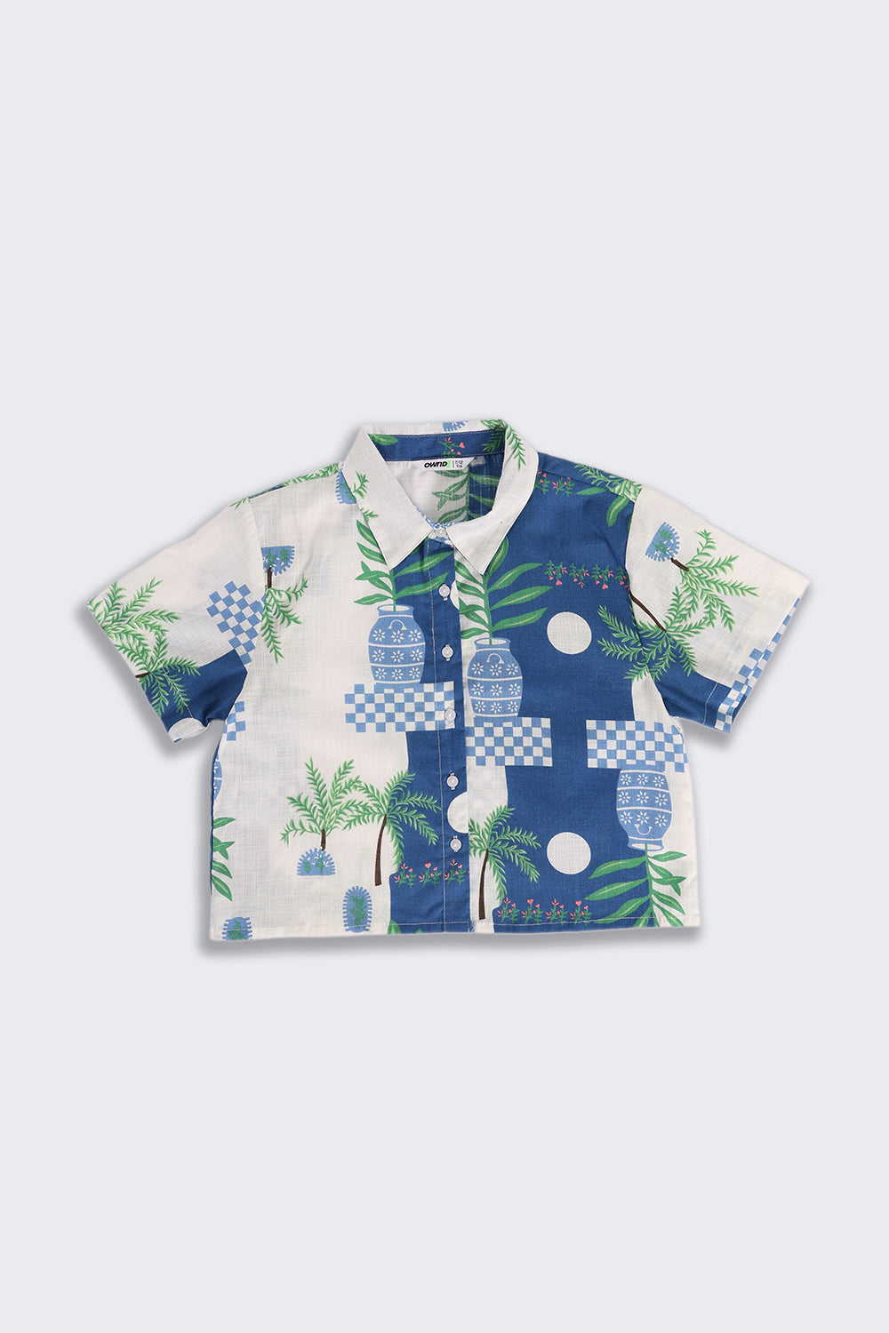 Blue Abstract Printed Regular Fit Shirt for Tweens Girls - Image 2
