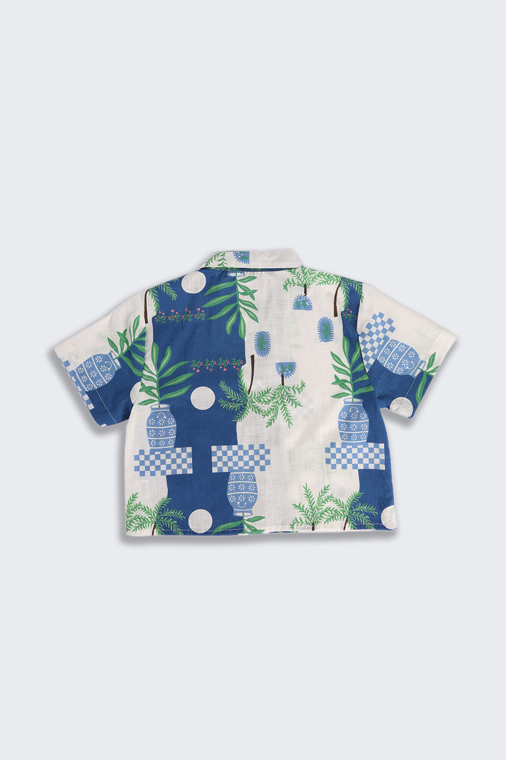 Blue Abstract Printed Regular Fit Shirt for Tweens Girls - Image 3