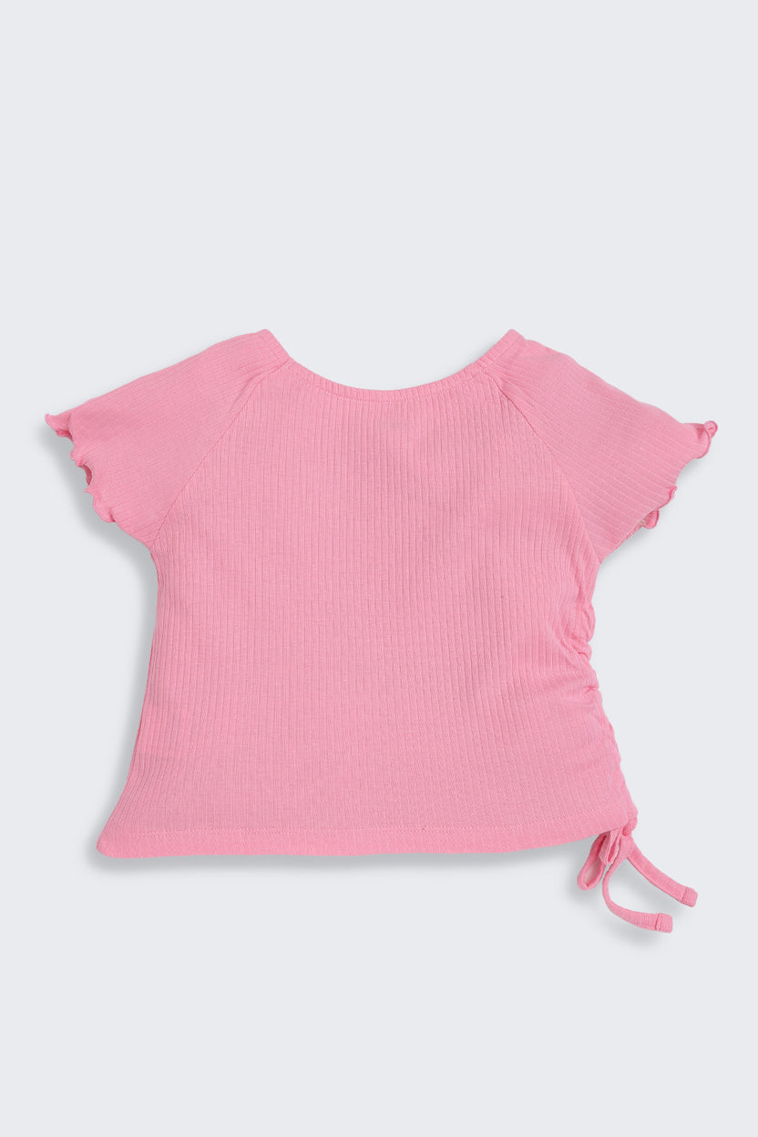 Pink Fruits Printed Regular Fit Top for Tweens Girls - Image 3