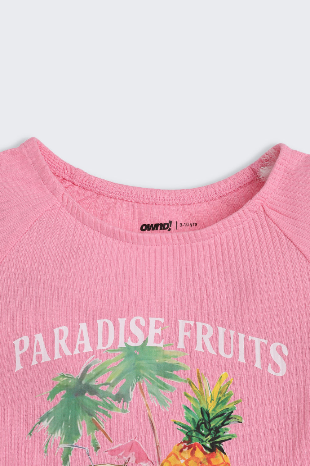 Pink Fruits Printed Regular Fit Top for Tweens Girls - Image 6