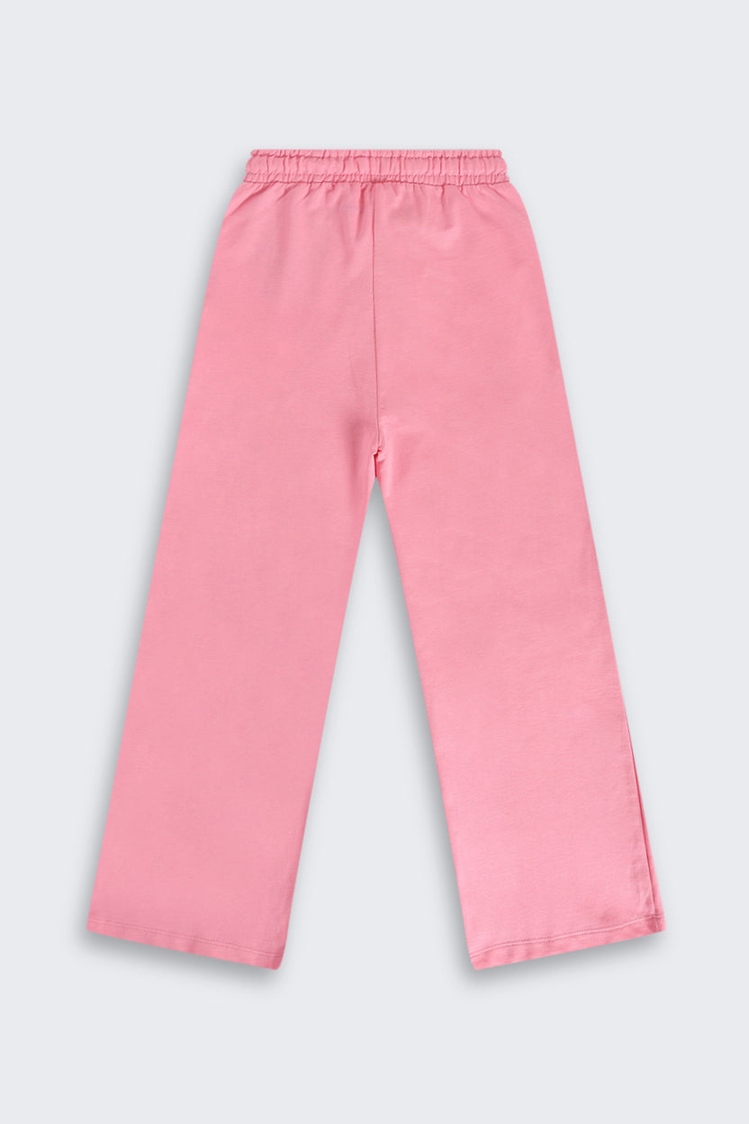 Pink Paradise Typographic Print Regular Fit Track Pant for Tweens Girls - Image 3