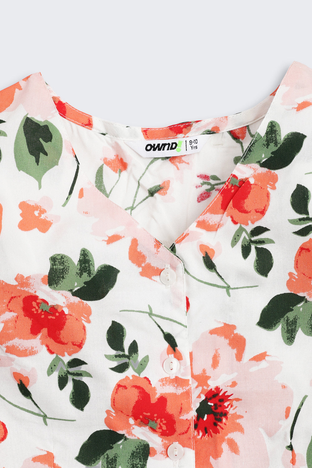 Off White Floral Regular Fit Co-ord Set for Tweens Girls - Image 7