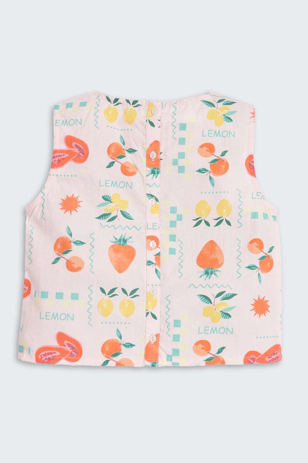 Pink Fruits Printed Regular Fit Co-ord Set for Tweens Girls - Image 4