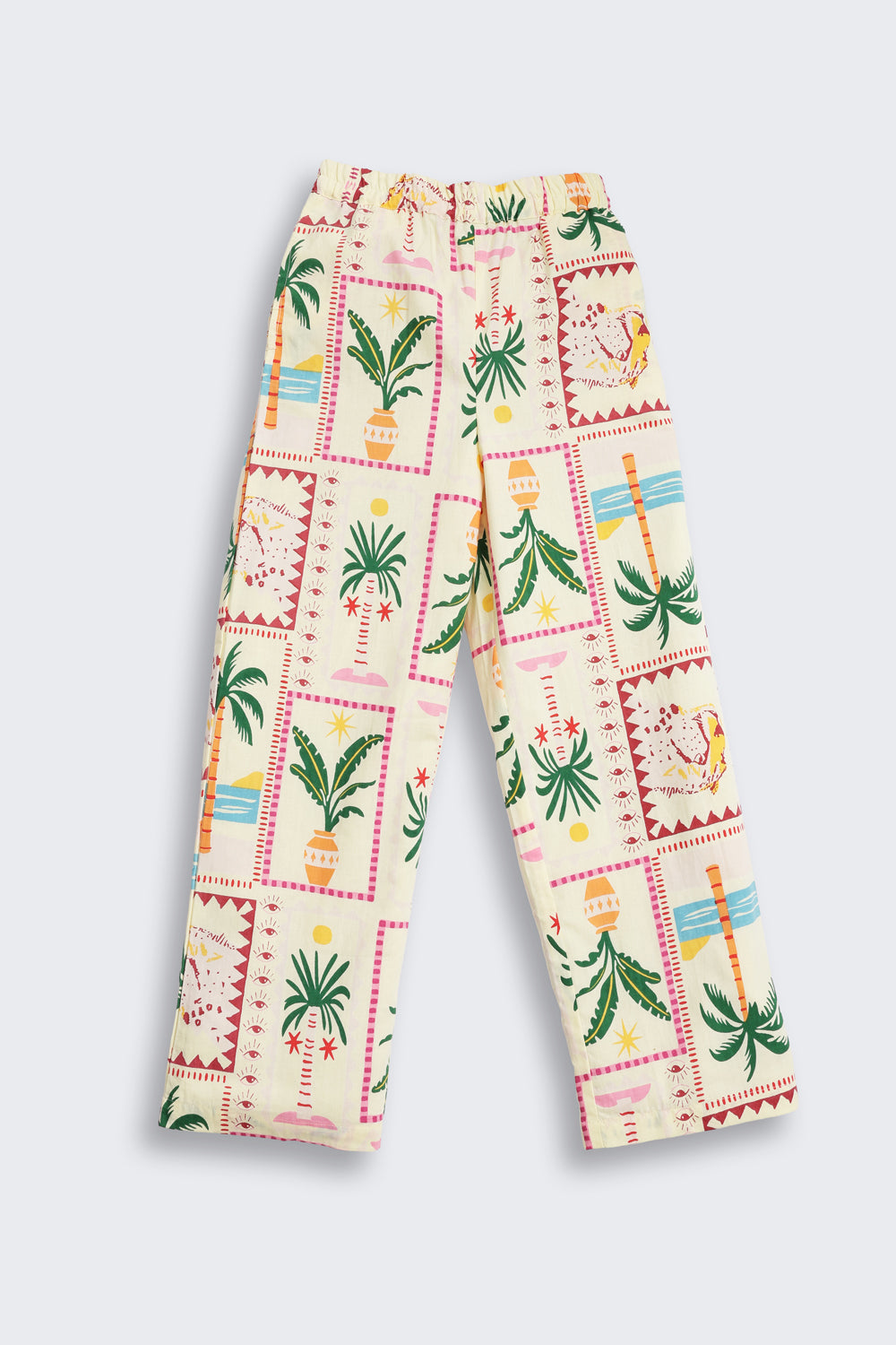 Yellow Tropical Theme Regular Fit Co-ord Set for Tweens Girls - Image 4