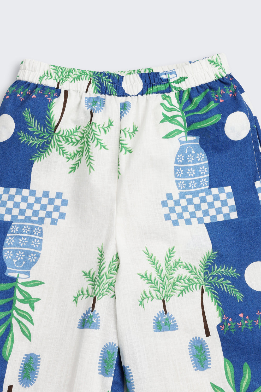 Blue Floral Regular Fit Pants for Tweens Girls - Image 4