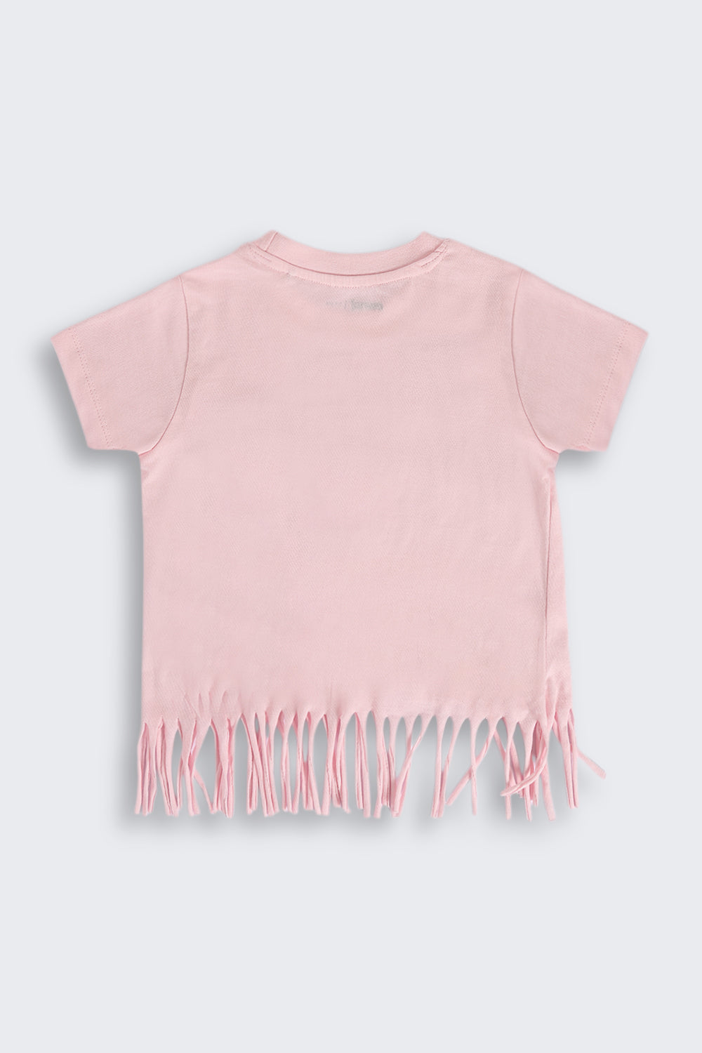 Pink Fringes Placement Printed T-Shirt for Girls - Image 5